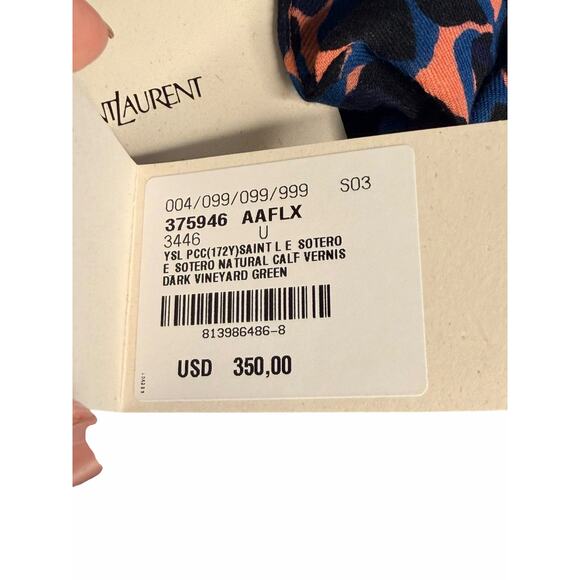 Saint Laurent NWT Cassandre Chouchou Hair Scrunchie in Blue Leopard Print main image 6